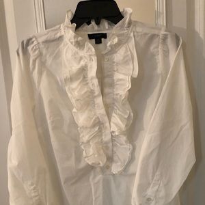 J Crew Ruffle Button Down